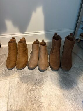 Three Pairs of Brown/Tan Ankle Boots